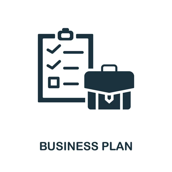 Icono del plan de negocios. Signo monocromático de la colección de gestión de producción. Ilustración de iconos de Creative Business Plan para diseño web, infografías y más — Archivo Imágenes Vectoriales