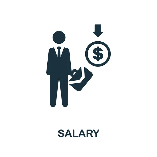 Salary icon. Monochrome sign from project development collection. Creative Salary icon illustration for web design, infographics and more — Stock Vector