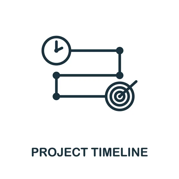 Иконка проекта Timeline. Монохромный знак из коллекции разработки проекта. Creative Project Timeline icon illustration for web design, infography and more — стоковый вектор