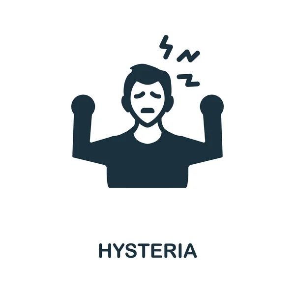 Hysterie icoon. Monochrome teken van psychotherapie collectie. Creatieve Hysteria icoon illustratie voor web design, infographics en meer — Stockvector