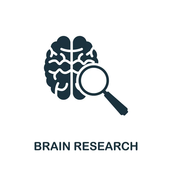 Icono de Brain Research. Signo monocromático de la colección de psicoterapia. Ilustración de iconos de Creative Brain Research para diseño web, infografías y más — Archivo Imágenes Vectoriales