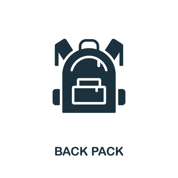 Icona dello zaino. Segno monocromatico dalla collezione di istruzione scolastica. Illustrazione icona Creative Back Pack per web design, infografica e altro ancora — Vettoriale Stock