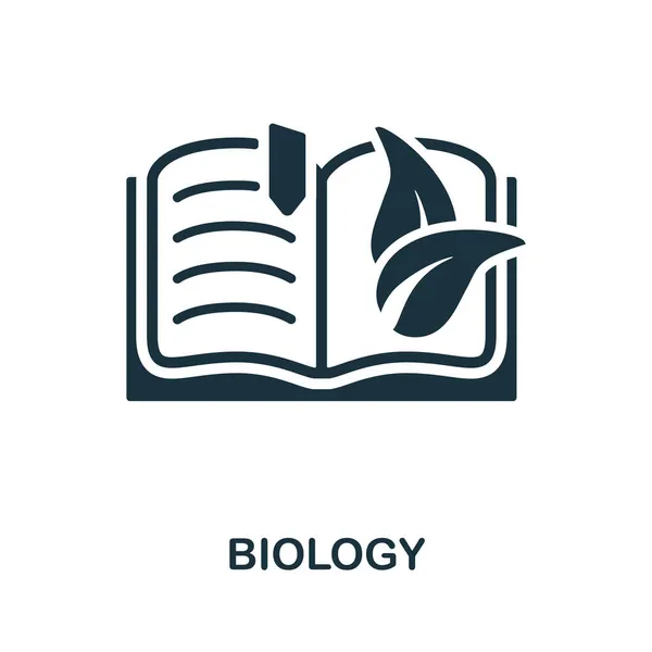 Biologie-Ikone Monochromes Schild aus der Sammlung der Schulbildung. Illustration von Creative Biology-Symbolen für Webdesign, Infografiken und mehr — Stockvektor