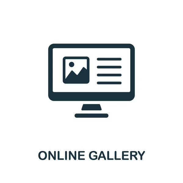 Online-Galerie-Symbol. Monochromes Schild aus der Social Media Marketing Sammlung. Creative Online Gallery Icon Illustration für Webdesign, Infografiken und mehr — Stockvektor
