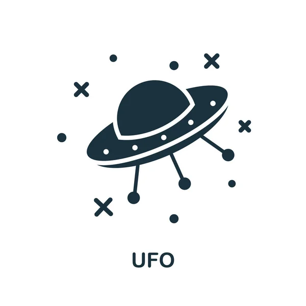 UFOアイコン。宇宙コレクションからのモノクロームサイン。Webデザイン、インフォグラフィックなどのためのクリエイティブUfoのアイコンイラスト — ストックベクタ