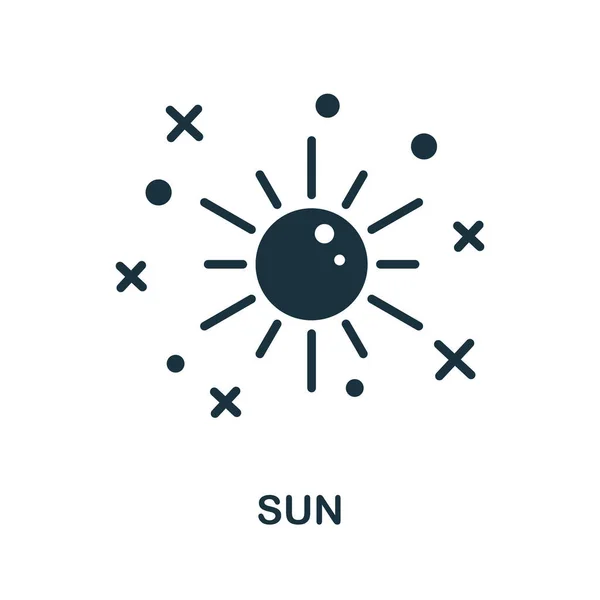 Икона солнца. Монохромный знак из космической коллекции. Creative Sun icon illustration for web design, infography and more — стоковый вектор