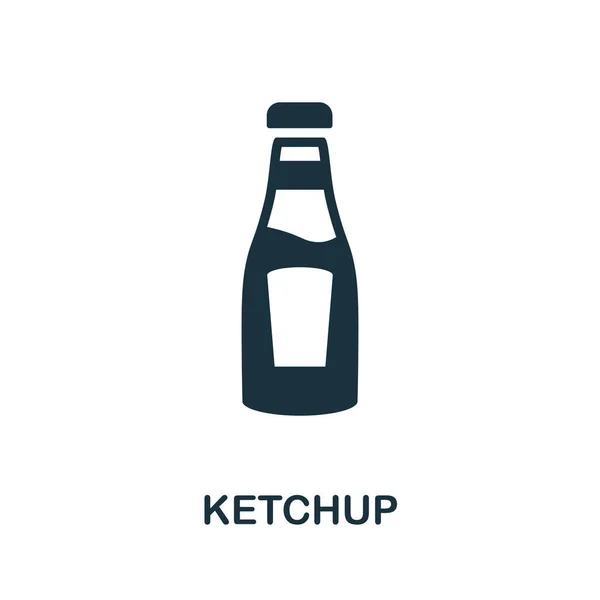 Ícone de ketchup. Sinal monocromático da colecção take away. Ilustração de ícone de ketchup criativo para web design, infográficos e muito mais —  Vetores de Stock