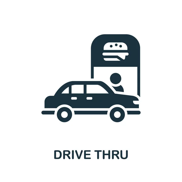 Icona Drive Thru. Segno monocromatico dalla collezione take away. Illustrazione icona Creative Drive Thru per web design, infografica e altro ancora — Vettoriale Stock