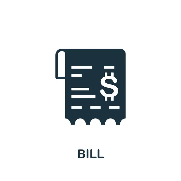 Icona di Bill. Segno monocromatico dalla collezione take away. Illustrazione icona Creative Bill per il web design, infografica e altro ancora — Vettoriale Stock