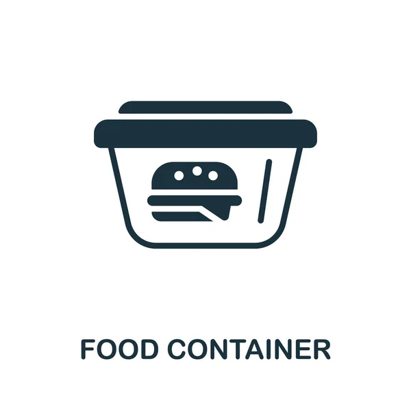 Піктограма харчового контейнера. Монохромний знак з колекції. Креативний контейнер їжі ілюстрація для веб-дизайну, інфографіки тощо — стоковий вектор