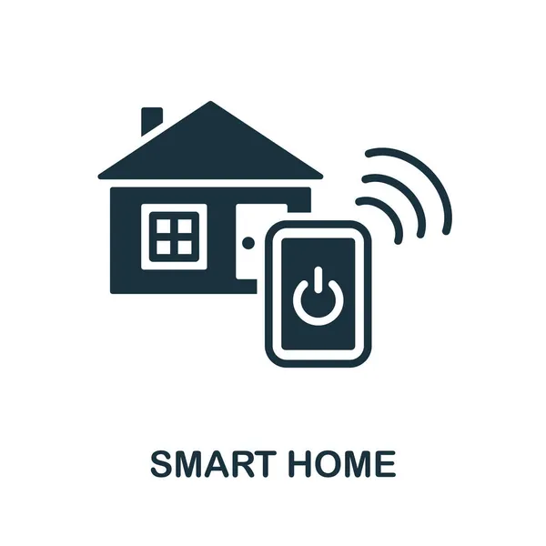 Icona Smart Home. Segno monocromatico della collezione tecnologica. Illustrazione icona Creative Smart Home per web design, infografica e altro ancora — Vettoriale Stock