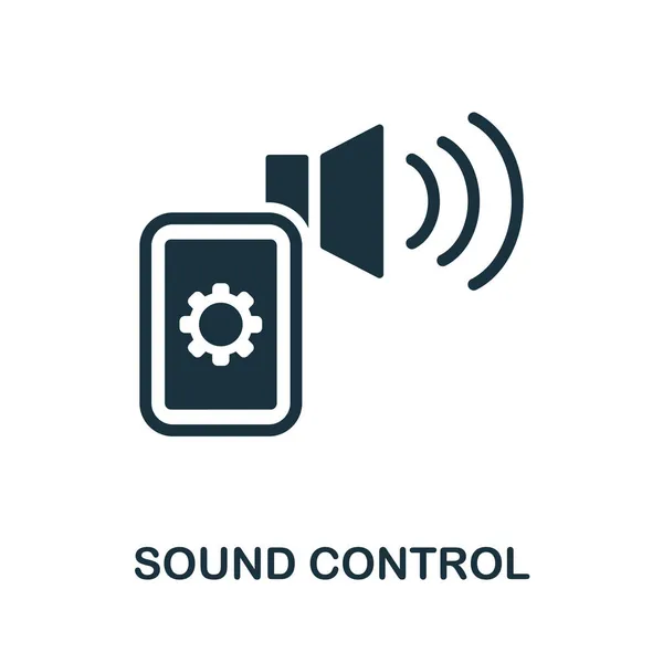 サウンドコントロールアイコン。技術コレクションからのモノクロームサイン。Webデザイン、インフォグラフィックなどのための創造的なサウンドコントロールアイコンのイラスト — ストックベクタ