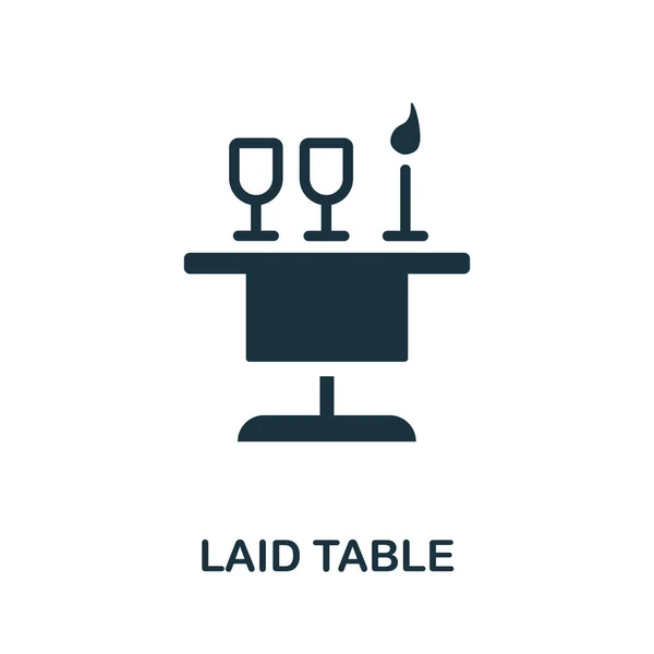 Gedeckter Tisch. Monochromes Schild aus der Restaurantsammlung. Creative Laid Table Icon Illustration für Webdesign, Infografiken und mehr — Stockvektor