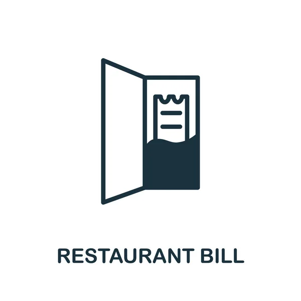 Icona del ristorante Bill. Segno monocromatico dalla collezione del ristorante. Illustrazione icona Creative Restaurant Bill per web design, infografica e altro ancora — Vettoriale Stock