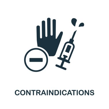 Contraindications icon. Monochrome sign from vaccination collection. Creative Contraindications icon illustration for web design, infographics and more clipart