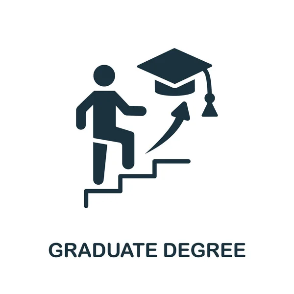 Graduate Degree icon. Monochrome sign from university collection. Creative Graduate Degree icon illustration for web design, infographics and more — Stock Vector