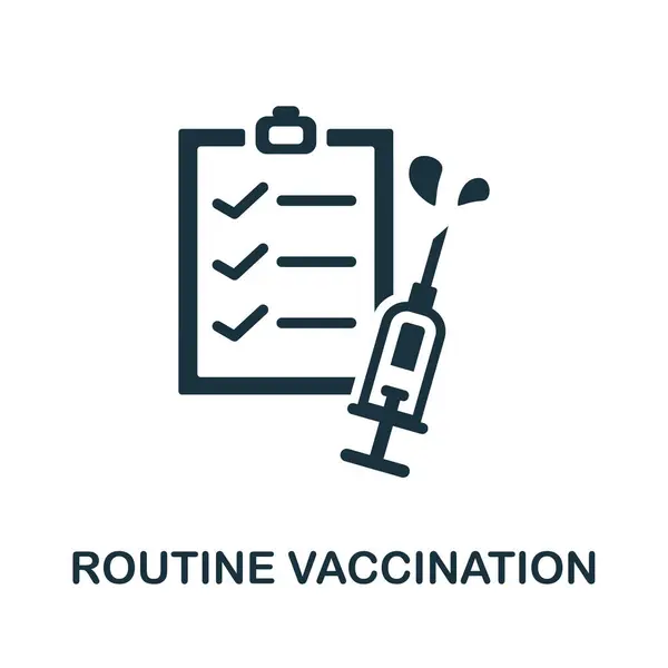 Обычная иконка вакцинации. Монохромный знак из коллекции вакцинации. Креативная иконка вакцинации для веб-дизайна, инфографики и многое другое — стоковый вектор