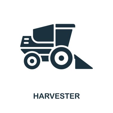 Hasat simgesi. Çiftçilik koleksiyonundan tek renkli tabela. Web tasarımı, bilgi grafikleri ve daha fazlası için yaratıcı Hasat simgesi çizimi