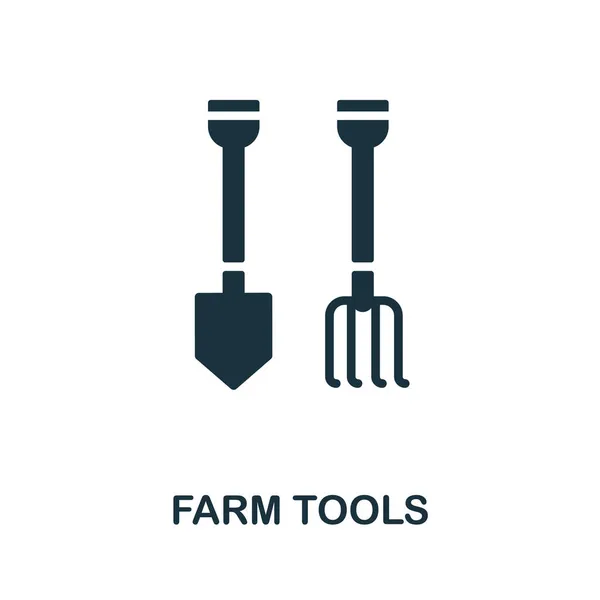 농장 도구들의 아이콘. 모노크롬 사인은 농업 컬렉션에서 나온 것이다. 웹 디자인, 인포 그래픽등을 위한 크리에이티브 팜 툴 아이콘 삽화 — 스톡 벡터