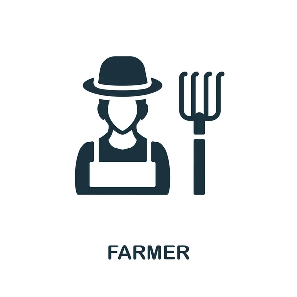 Farmer icon. Monochrome sign from farming collection. Creative Farmer icon illustration for web design, infographics and more — Stock Vector