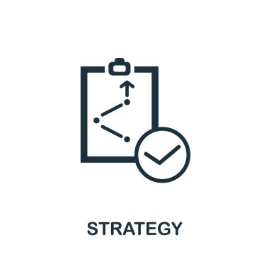 Strateji simgesi. Çekirdek değer koleksiyonundan tek renkli basit bir element. Web tasarımı, şablonlar, bilgi grafikleri ve daha fazlası için yaratıcı strateji simgesi