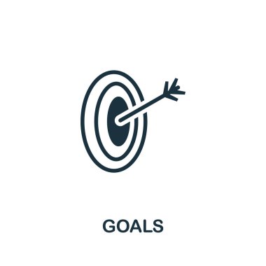 Hedef simgesi. Çekirdek değer koleksiyonundan tek renkli basit bir element. Web tasarımı, şablonlar, bilgi grafikleri ve daha fazlası için yaratıcı hedefler simgesi