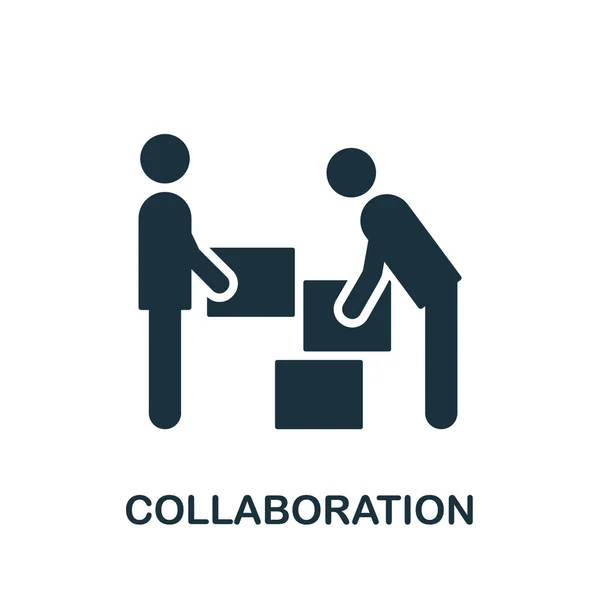 İşbirliği simgesi. Çekirdek değer koleksiyonundan tek renkli basit bir element. Web tasarımı, şablonlar, bilgi grafikleri ve daha fazlası için yaratıcı işbirliği simgesi — Stok Vektör