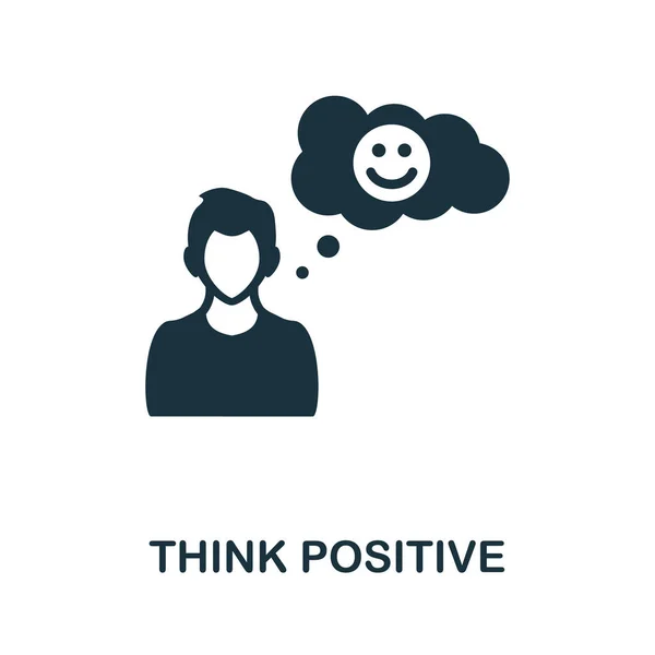 Think Positive icon. Monochrome simple element from core value collection. Creative Think Positive icon for web design, templates, infographics and more — Stock Vector