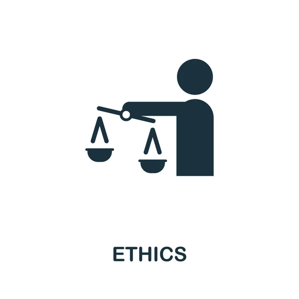 Икона этики. Монохромный простой элемент из коллекции основных ценностей. Значок "Креативная этика" для веб-дизайна, соблазна, инфографики и т.д. — стоковый вектор