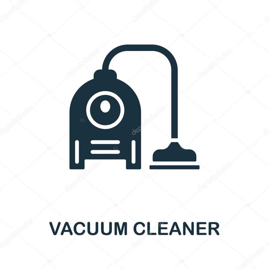 Vacuum Cleaner icon. Black sign from cleaning collection. Creative Vacuum Cleaner icon for web design, templates and infographics.
