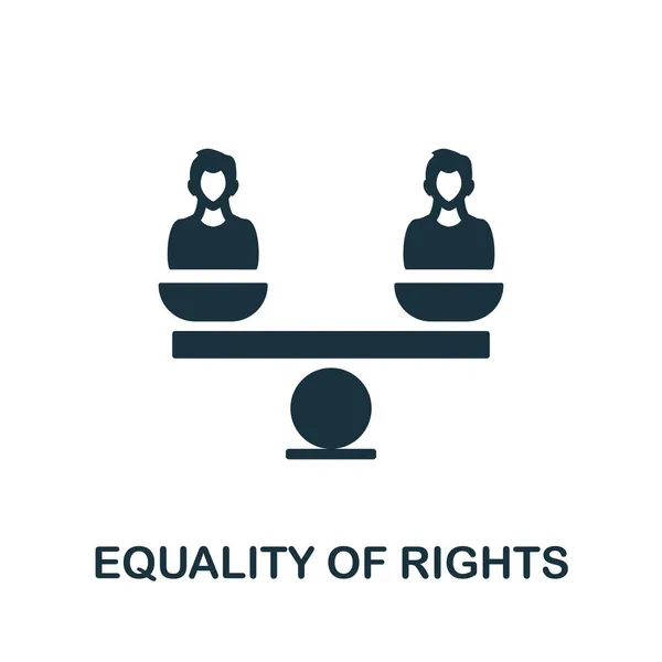 Icona dell'uguaglianza dei diritti. Segno monocromatico della collezione dei diritti umani. Illustrazione di icone Creative Equality Of Rights per web design, infografica e altro ancora — Vettoriale Stock