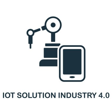 Sektör 4.0 simgesi. Iot solüsyon koleksiyonundan tek renkli işaret. Web tasarımı, bilgi grafikleri ve daha fazlası için Creative Industry 4.0 simgesi çizimi