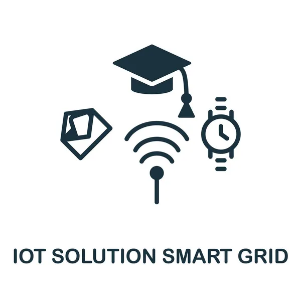 Ícone de grade inteligente. Sinal monocromático da coleção de soluções iot. Ilustração de ícone de grade inteligente criativa para web design, infográficos e muito mais —  Vetores de Stock