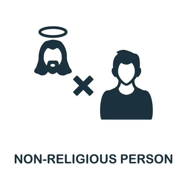 Икона нерелигиозных людей. Монохромный знак из коллекции прав человека. Креативная нестандартная иконка для веб-дизайна, инфографики и т.д. — стоковый вектор