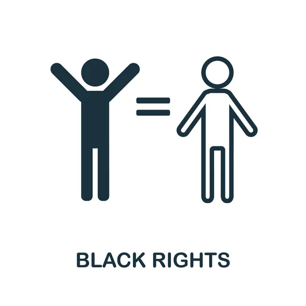 Svarta rättighetsikonen. Monokromt tecken från samlingen för mänskliga rättigheter. Creative Black Rights ikon illustration för webbdesign, infografik och mer — Stock vektor