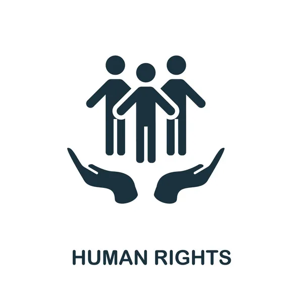 Icona dei diritti umani. Segno monocromatico della collezione dei diritti umani. Illustrazione di icone Creative Human Rights per web design, infografica e altro ancora — Vettoriale Stock