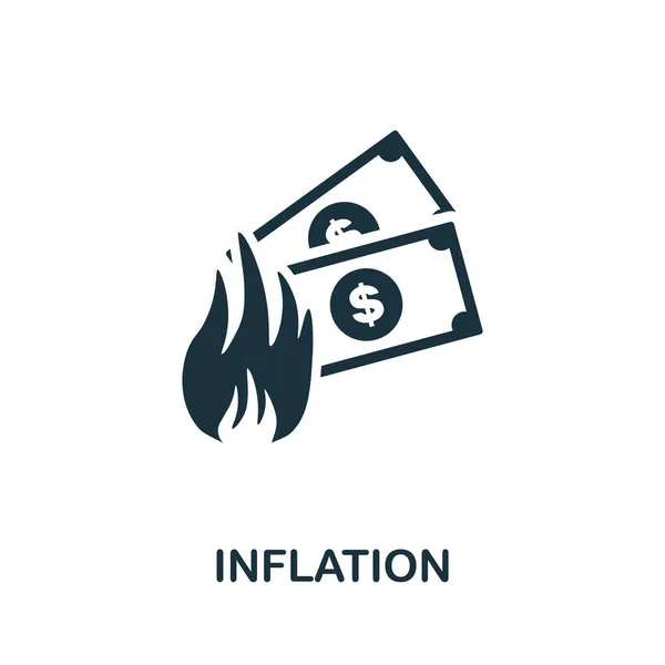 Ícone de inflação. Signo monocromático da coleção de crise econômica. Ilustração de ícone de inflação criativa para web design, infográficos e muito mais — Vetor de Stock