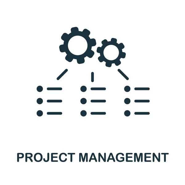 Icono de gestión de proyectos. Signo monocromático de la colección de gestión de proyectos. Ilustración de iconos de gestión de proyectos creativos para diseño web, infografías y más — Archivo Imágenes Vectoriales
