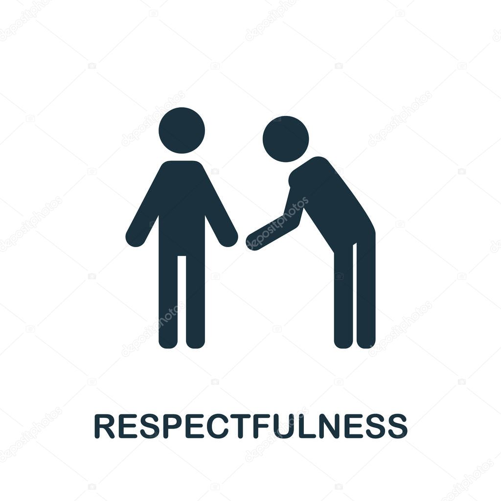 Respectfulness flat icon. Colored sign from positive attitude collection. Creative Respectfulness icon illustration for web design, infographics and more