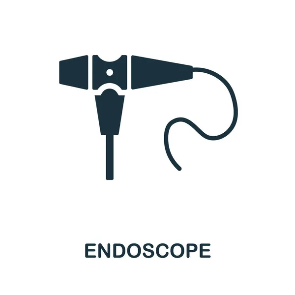 Icona dell'endoscopio. Segno monocromatico dalla collezione di attrezzature mediche. Illustrazione creativa dell'icona dell'endoscopio per web design, infografica e altro ancora — Vettoriale Stock
