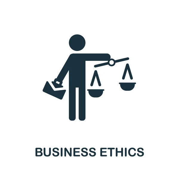 Значок деловой этики. Монохромный знак из коллекции трудовой этики. Иллюстрация значка "Креативная деловая этика" для веб-дизайна, инфографики и многое другое — стоковый вектор