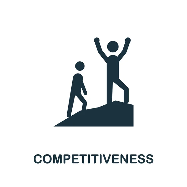 Ikone der Wettbewerbsfähigkeit. Monochromes Zeichen aus der Sammlung der Arbeitsethik. Creative Competitiveness Icon Illustration für Webdesign, Infografiken und mehr — Stockvektor