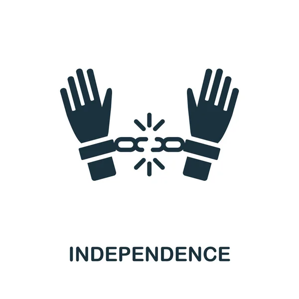 Ikona nezávislosti. Monochromatické znamení ze sbírky pracovní etiky. Ikona Creative Independence ilustrace pro webdesign, infographics a další — Stockový vektor