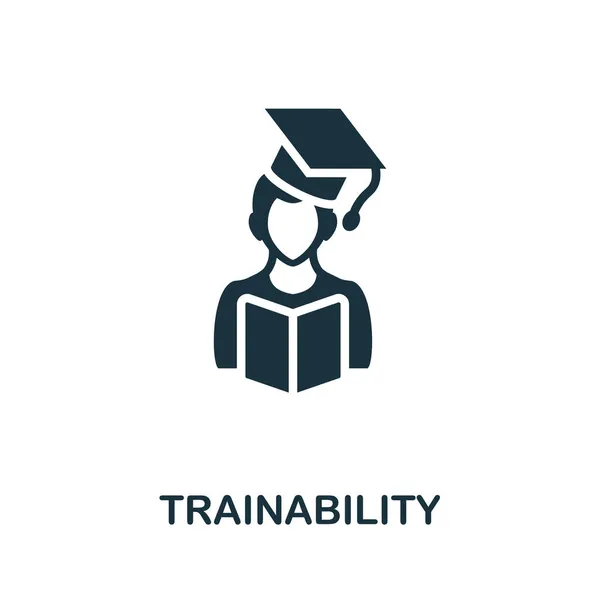 Trainings-Ikone. Monochromes Zeichen aus der Sammlung der Arbeitsethik. Creative Trainability Icon Illustration für Webdesign, Infografiken und mehr — Stockvektor