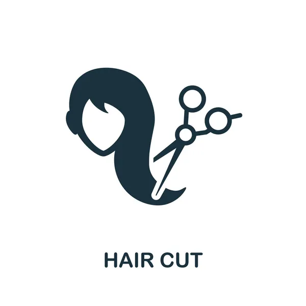 Hajvágás ikon. Monokróm jel a fodrász kollekcióból. Creative Hair Cut ikon illusztráció web design, infographics és így tovább — Stock Vector