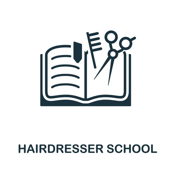 Значок школы парикмахеров. Монохромный знак из коллекции парикмахеров. Креативная иконка Hairdresser School для веб-дизайна, инфографики и многое другое — стоковый вектор