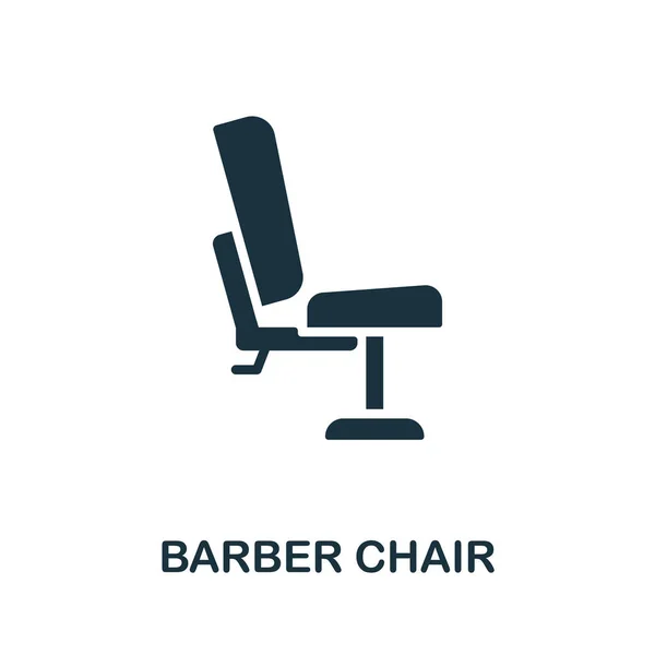 Friseurstuhl-Ikone. Monochromes Schild aus der Friseurkollektion. Creative Barber Chair Icon Illustration für Webdesign, Infografiken und mehr — Stockvektor