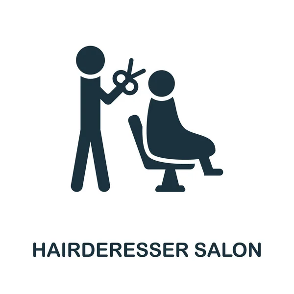 Friseursalon-Ikone. Monochromes Schild aus der Friseurkollektion. Creative Hairderesser Salon Icon Illustration für Webdesign, Infografiken und mehr — Stockvektor