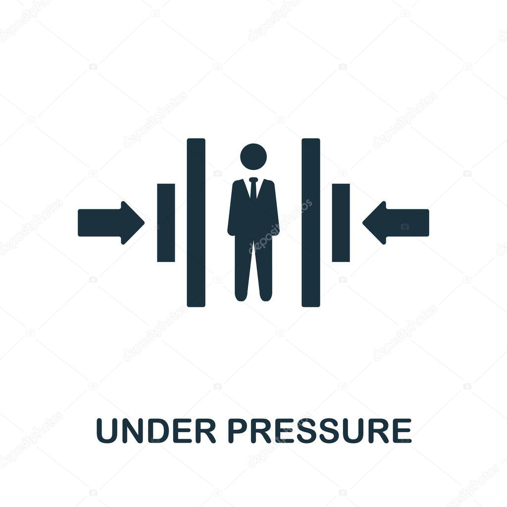 Under Pressure icon. Monochrome sign from work ethic collection. Creative Under Pressure icon illustration for web design, infographics and more