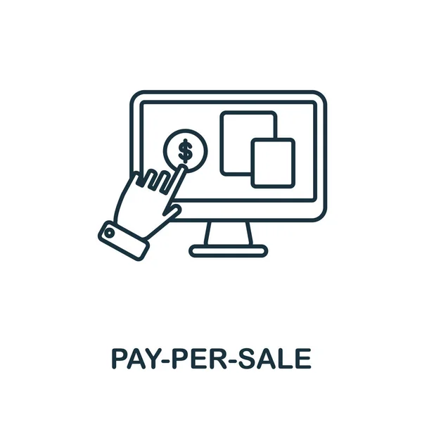 Icona Pay-Per-Sale. Elemento di linea dalla collezione di marketing di affiliazione. Insegna icona lineare Pay-Per-Sale per web design, infografica e altro ancora. — Vettoriale Stock